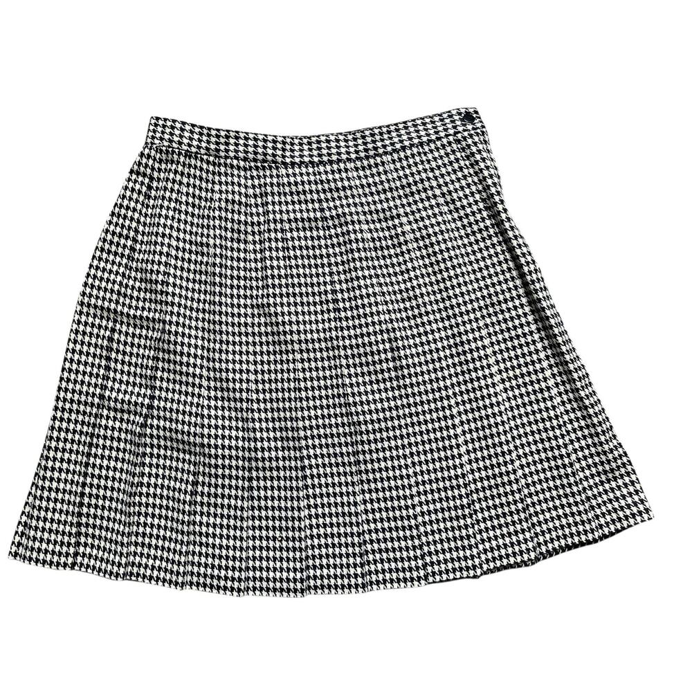 Requirements Houndstooth Plaid Mini Skirt: 80s, 90s, Y2K